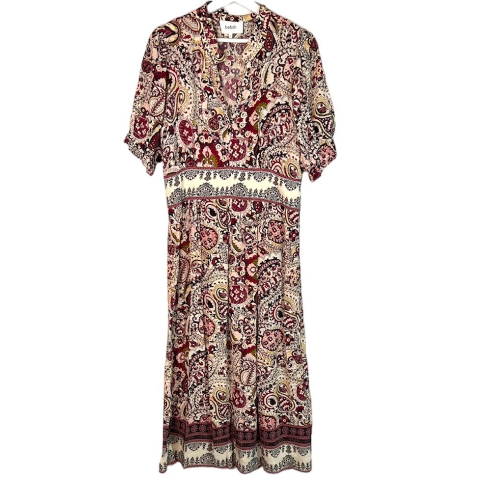 Ba&sh Zael Printed Midi Dress Size US 8 - Picture 5 of 14